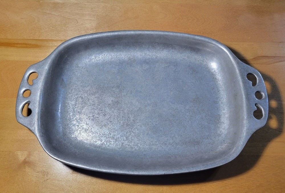 Vintage Pewter Serving Dish Oval One Piece Carson Pewter Freeport PA